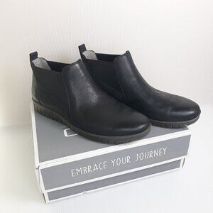 NIB Dansko Louisa Burnished Calf Leather Black Boots 41EU/10.5-11US Scandi